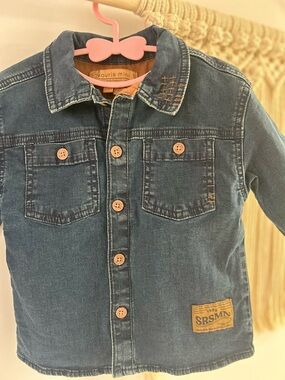 Souris Mini Dark Blue Denim Button-Up Jacket
